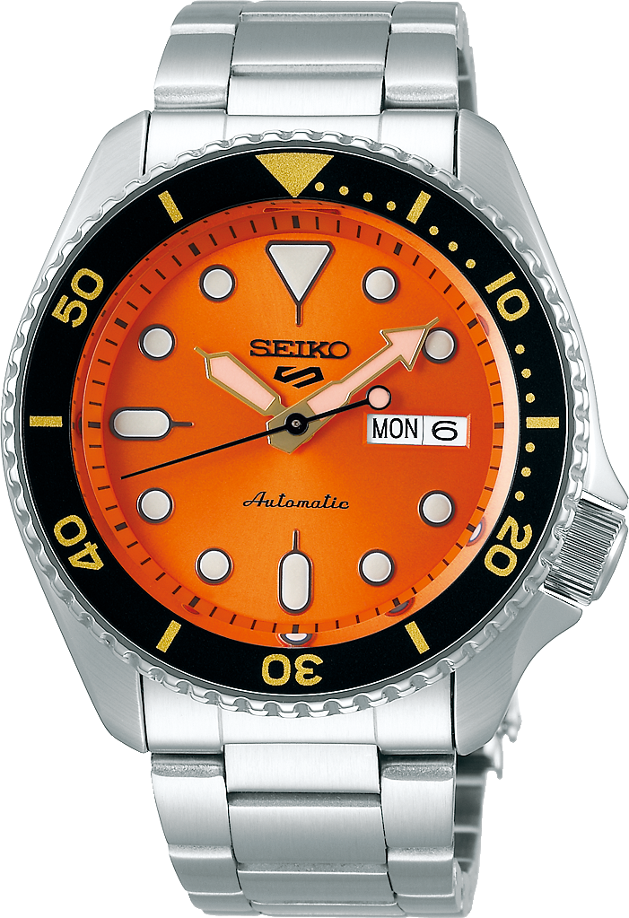 Seiko 5 Sports Automatic Orange Dial Silver Steel Strap Watch For Men - SRPD59K1 - Image 10
